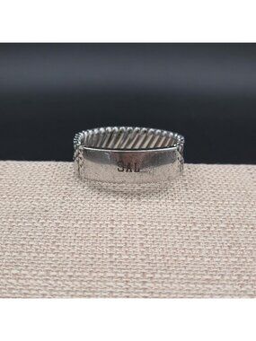 7 Inch Stainless Steel & Sterling Sal Love Peggy Expansion Bracelet B1167